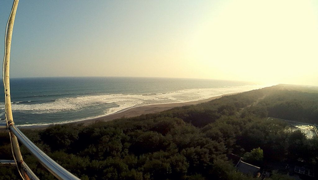 Pantai Goa Cemara dilihat dari ketinggian 40meter