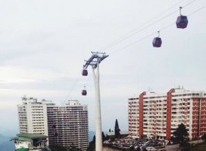 Pemandangan Gondola Yang menari-nari di Theme park hotel