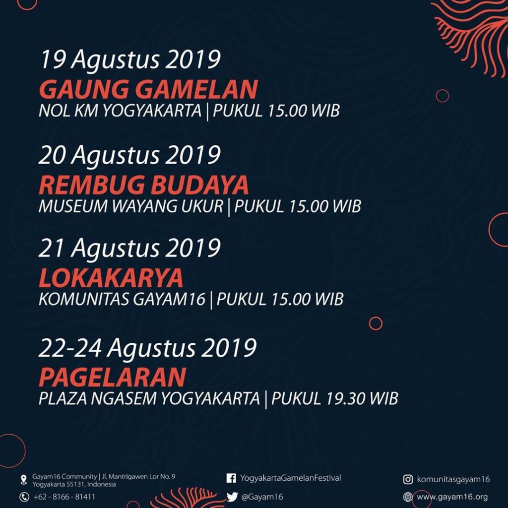 Agenda Yogyakarta Gamelan Festival 2019