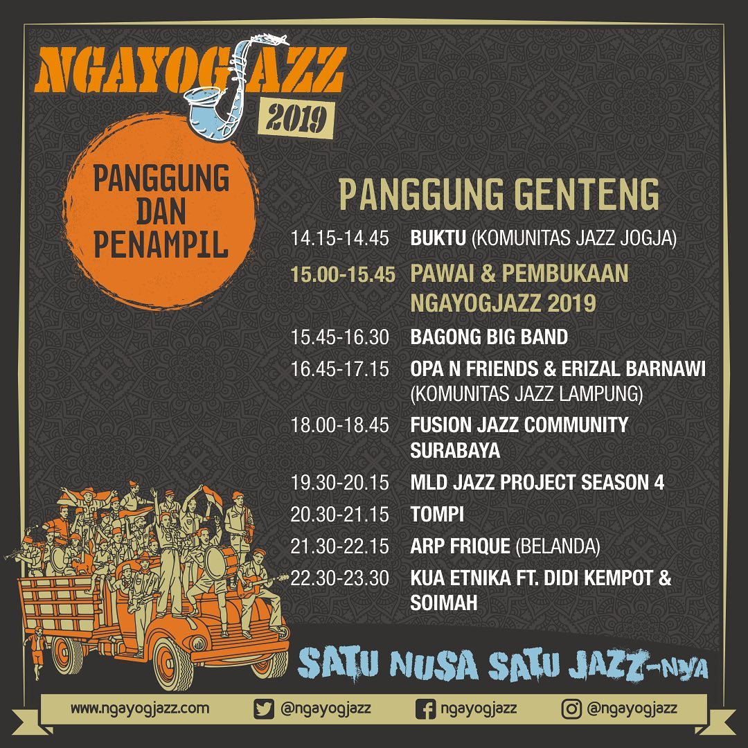 Jadwal Lengkap Ngayogjazz di Panggung Genteng, Image : @ngayogjazz