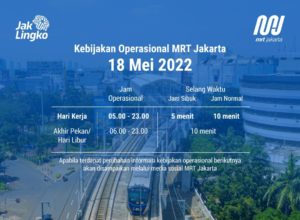 Perubahan Jadwal Operasional MRT Jakarta Per 18 Mei 2022