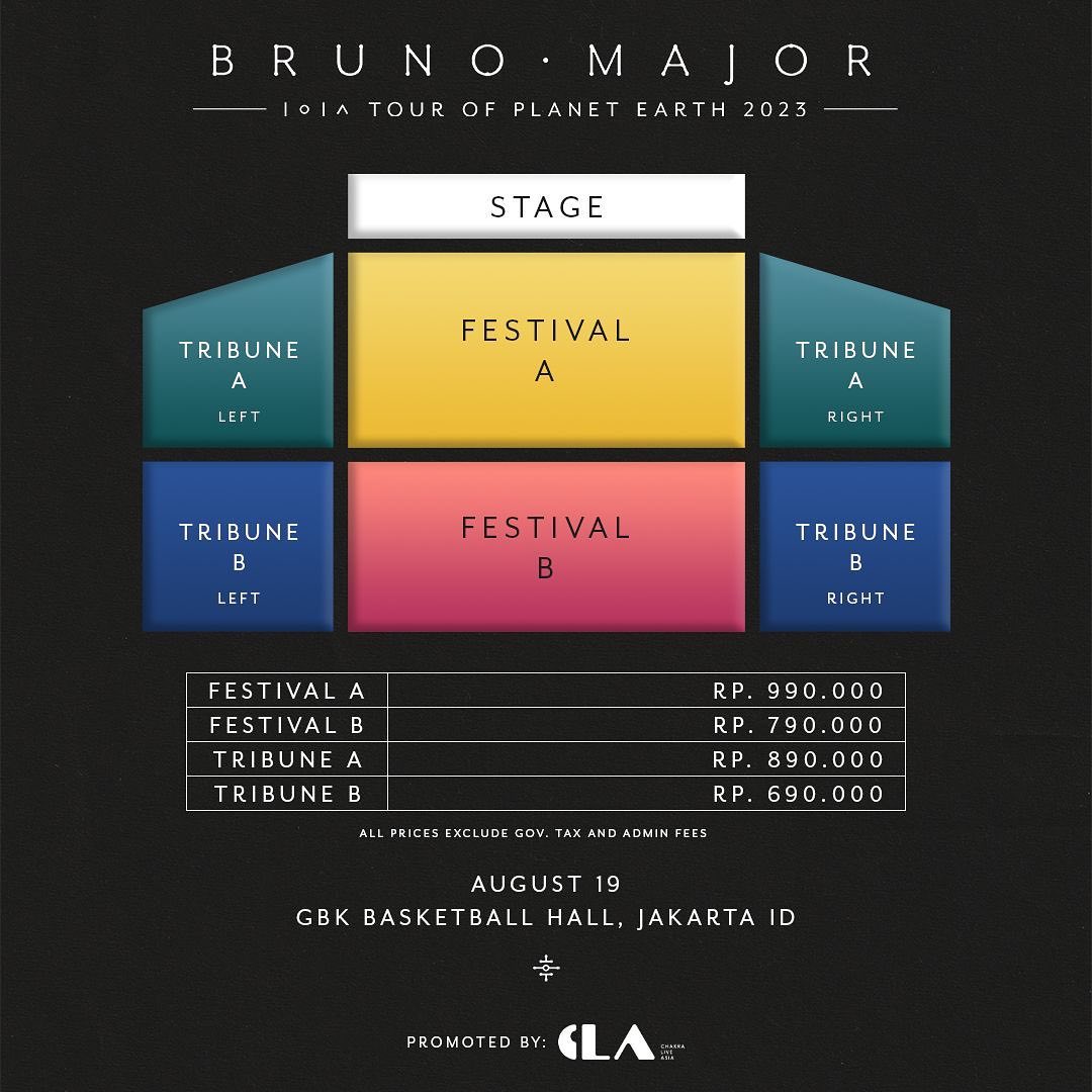 Harga tiket konser Bruno Major Jakarta