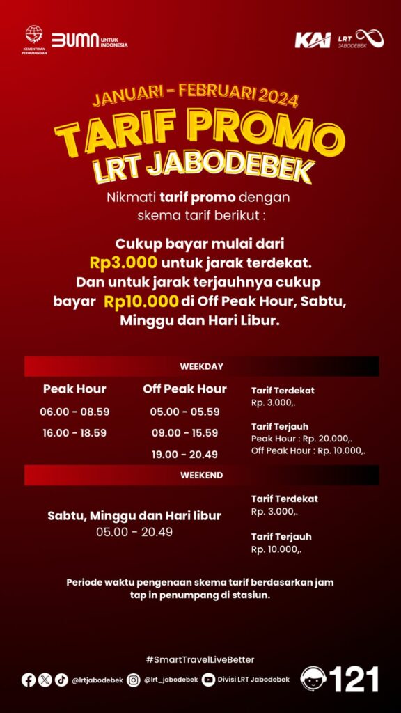 Tarif Naik LRT Jabodebek Terbaru