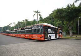 Pengoperasian Kembali Bus Listrik BTS DAMRI di Surabaya (1)