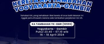 KAI Tambah Lagi KA Tambahan Khusus Relasi Yogyakarta - Gambir PP untuk Arus Balik Lebaran