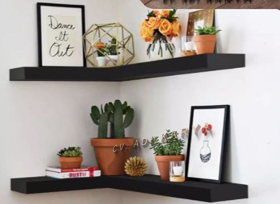 Rak Dinding Sudut (Corner Shelf) Minimalis