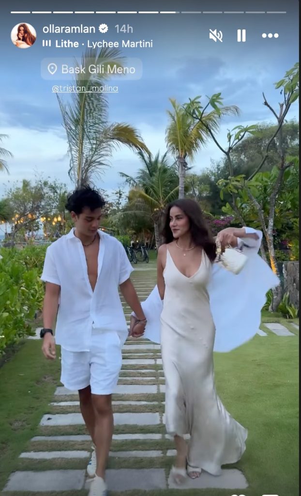 Potret Olla Ramlan dan Tristan Molina di Gili Meno, Lombok, image by IG: ollaramlan