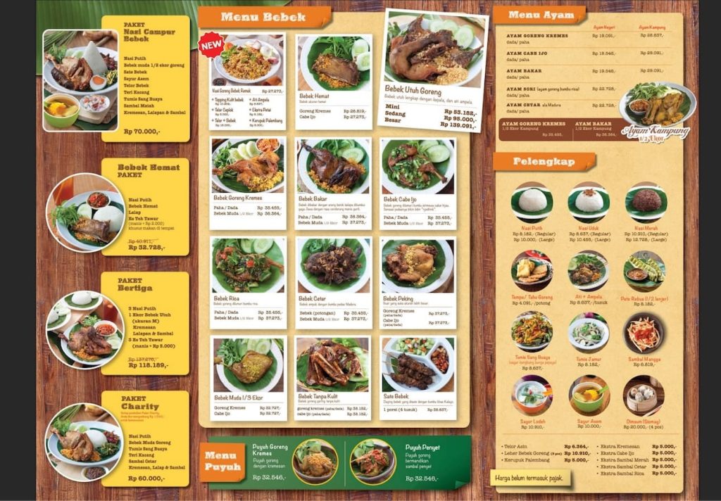 Daftar Harga Menu Bebek Kaleyo Terbaru 2025