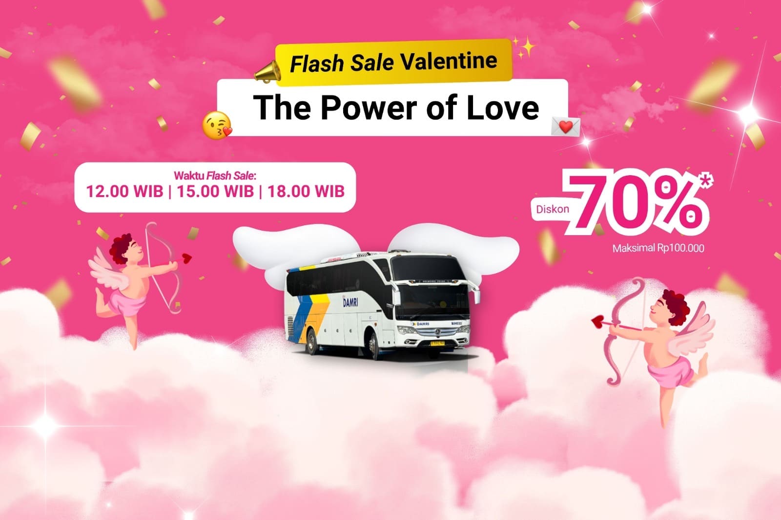 Diskon 70% Tiket DAMRI di Hari Valentine, Berlaku 14 Februari 2026 Saja!
