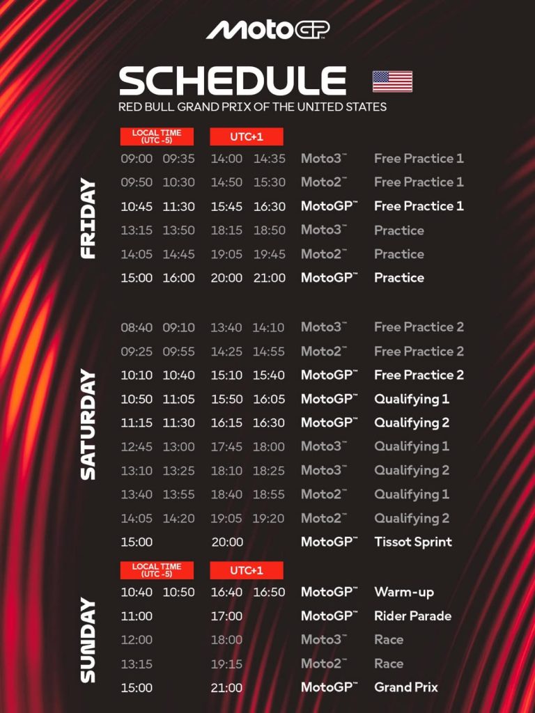 Jadwal MotoGP Amerika Serikat 2026 di COTA Dari Latihan hingga Balapan Utama