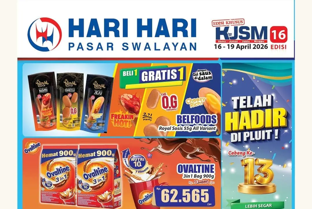 Katalog Promosi JSM Hari Hari Swalayan Terbaru Hari Ini 16-19 April 2026, Banyak Diskon Spesial!
