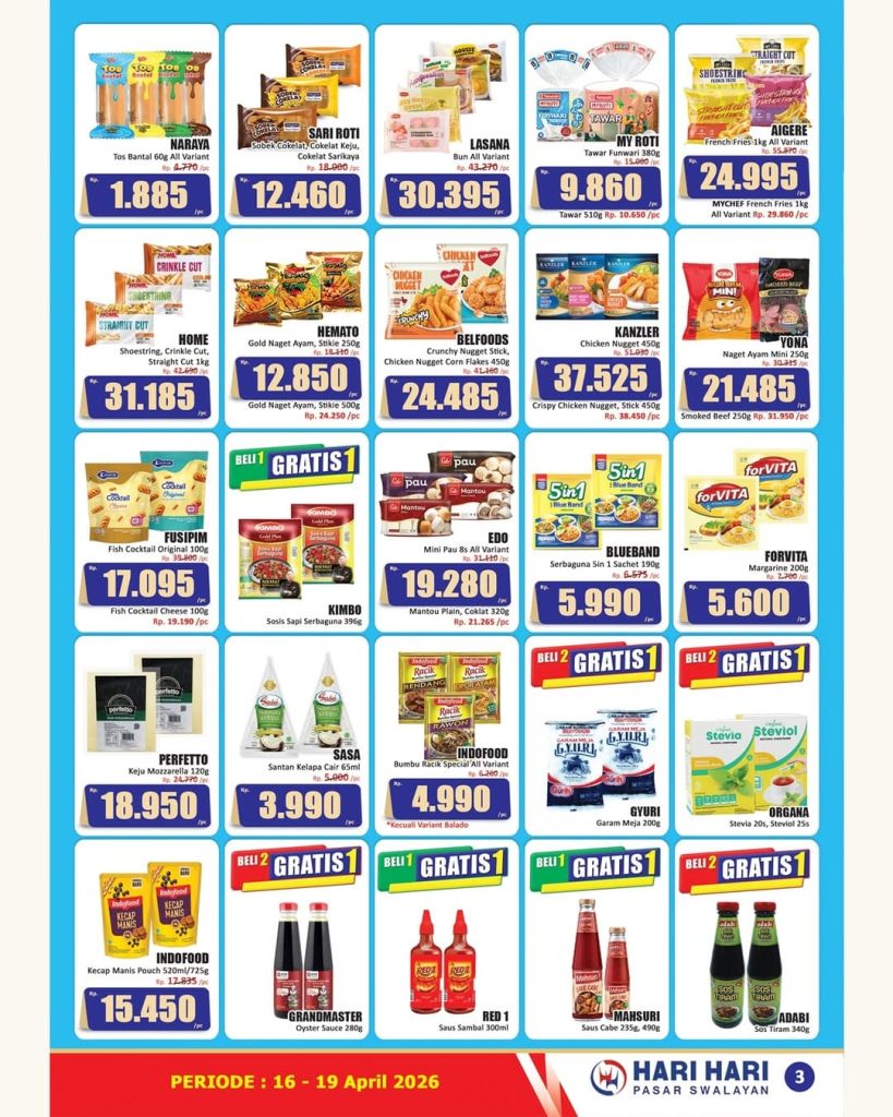 Katalog Promosi JSM Hari Hari Swalayan Terbaru Hari Ini 16-19 April 2026, Banyak Diskon Spesial!