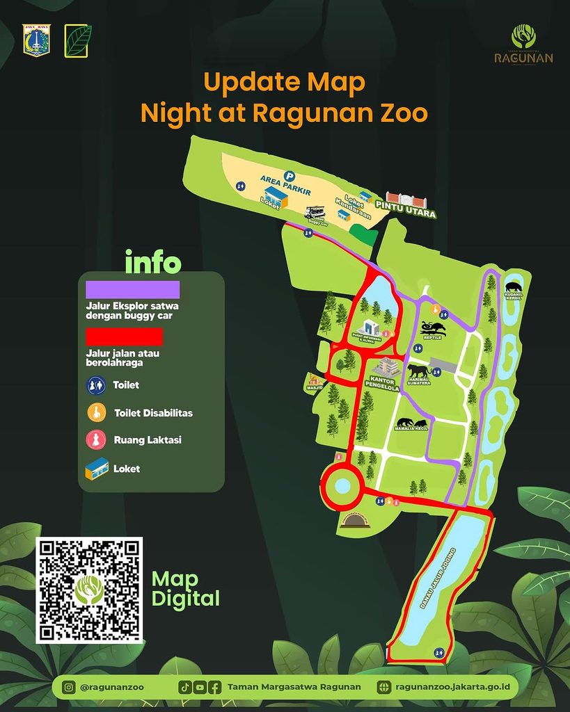 Peta Ragunan Zoo 2026: Panduan Lokasi Satwa, Pintu Masuk dan Fasilitas 3 peta ragunan zoo 2026 malam hari