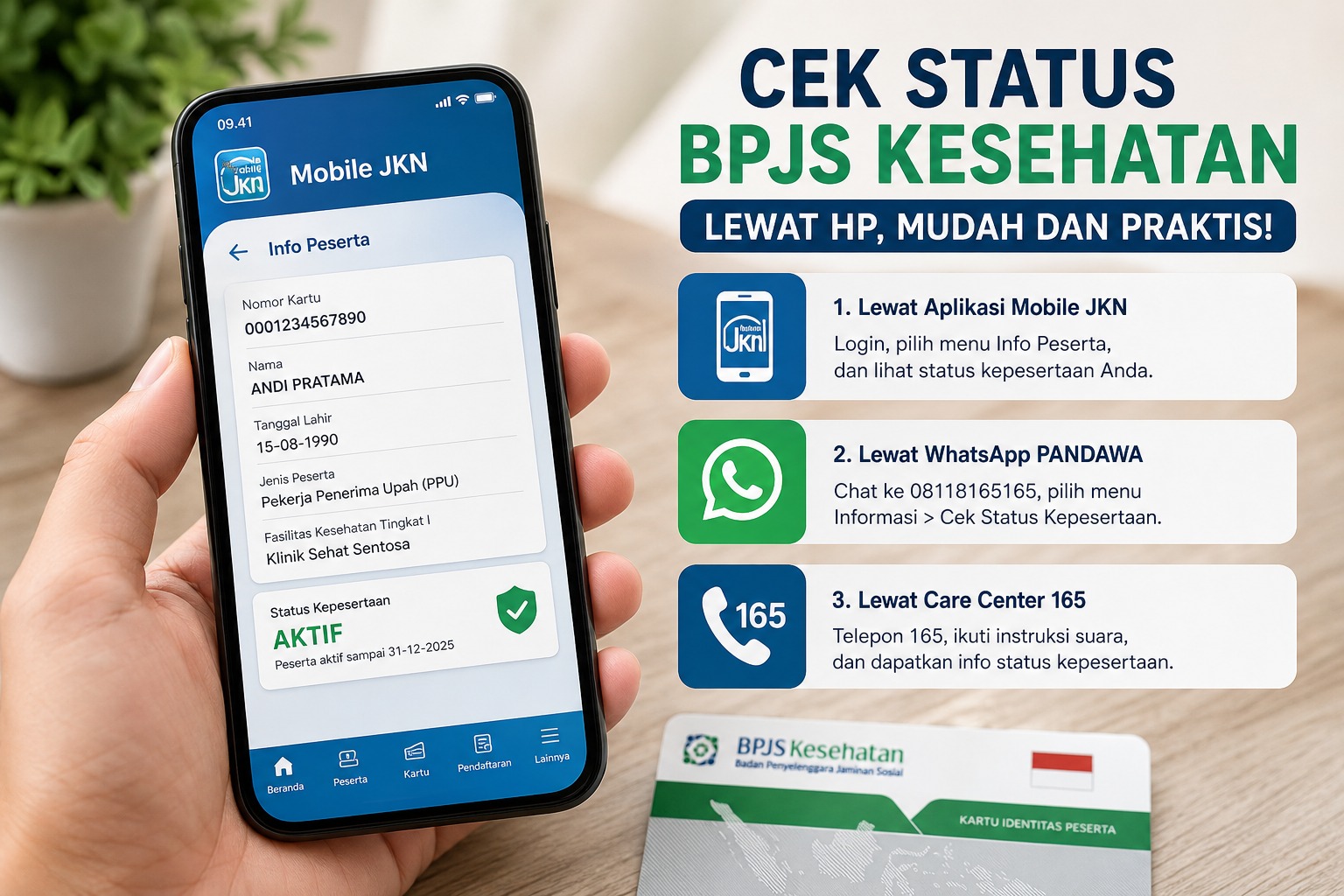 Cara Cek BPJS Kesehatan Aktif atau Tidak Lewat HP, Bisa Pakai Mobile JKN hingga WhatsApp 1 Cara Cek BPJS Kesehatan Aktif atau Tidak Lewat HP, Bisa Pakai Mobile JKN hingga WhatsApp