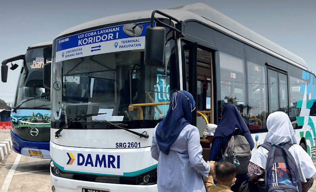 DAMRI Uji Coba Bus Listrik di Kota Serang, Ini Rute dan Jadwal Operasionalnya