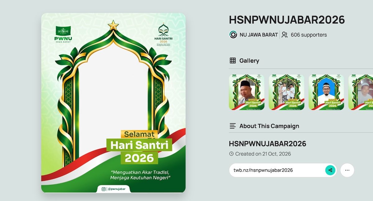 Link Twibbon Hari Santri 2026 Resmi PWNU Jabar, Gratis untuk Dibagikan