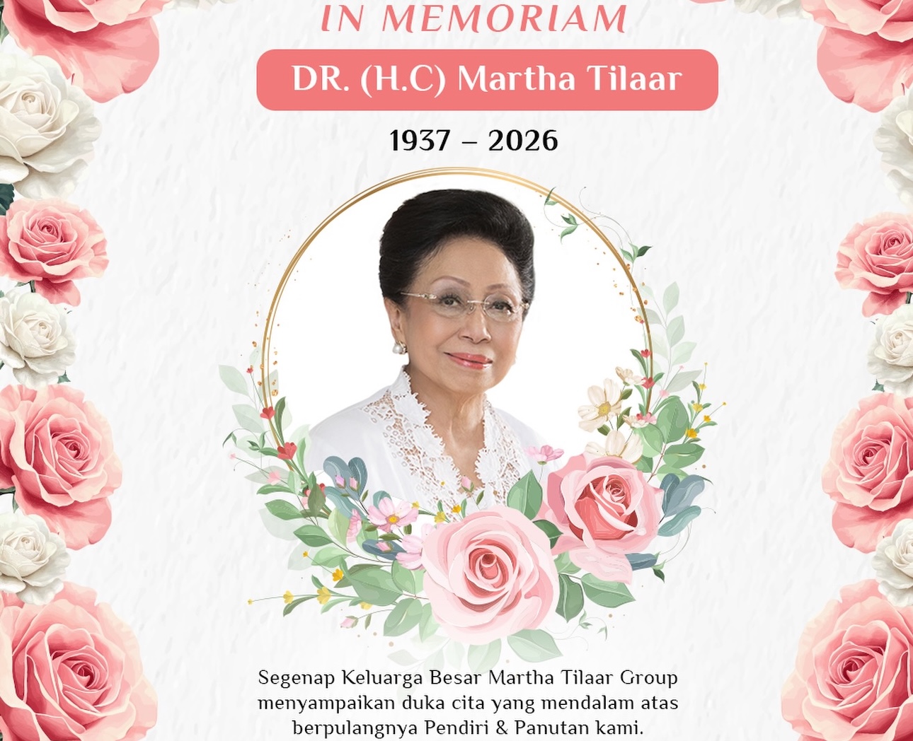 Martha Tilaar Berpulang di Usia 89 Tahun, Ini Perjalanan Hidupnya 1 Martha Tilaar Berpulang di Usia 89 Tahun, Ini Perjalanan Hidupnya